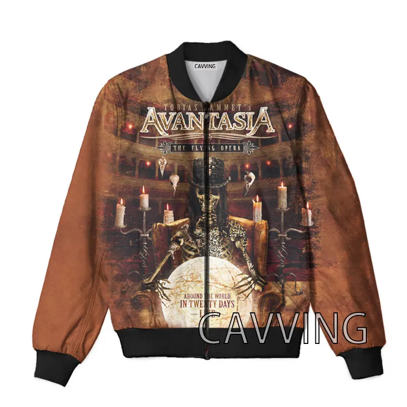 Новинка модные мужские и женские куртки-бомберы с 3D-принтом Avantasia Rock на молнии