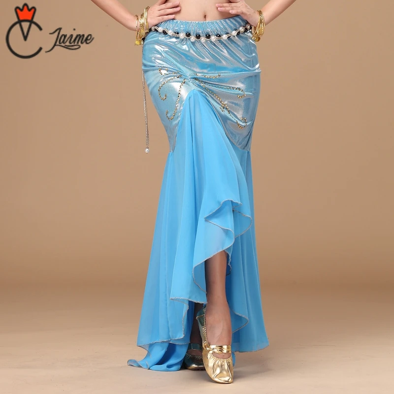 

Belly Dancing Clothes Professional Long Fish Tail Skirts Side Split Women Wrapped Black belly dance skirt White dresses clothes