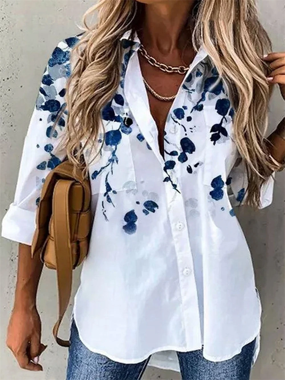 

2023 Fashion Long-sleeved Woman Shirt Casual shirt Elegant Oversized Shirt Leisure Womens Blouses spring Mujer