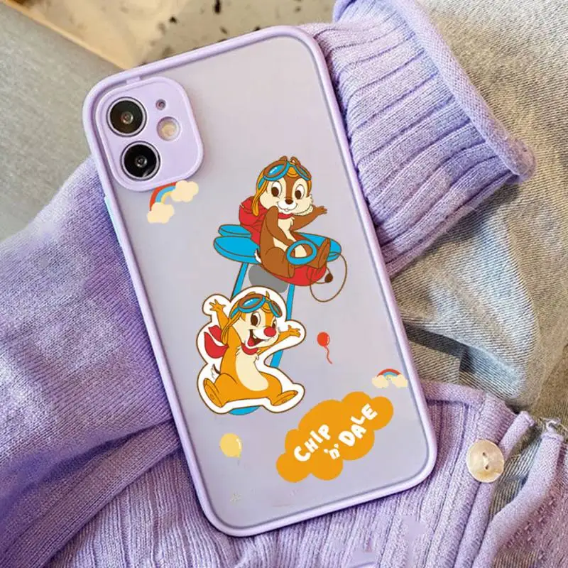 

Disney Chip 'n' Dale Phone Case for iPhone X XR XS 7 8 Plus 11 12 13 pro MAX 13mini Translucent Matte Case