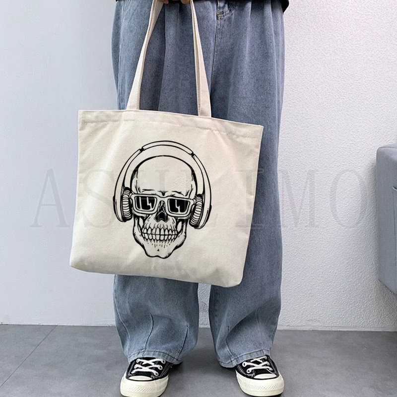

Женская винтажная Холщовая Сумка-тоут с принтом черепа