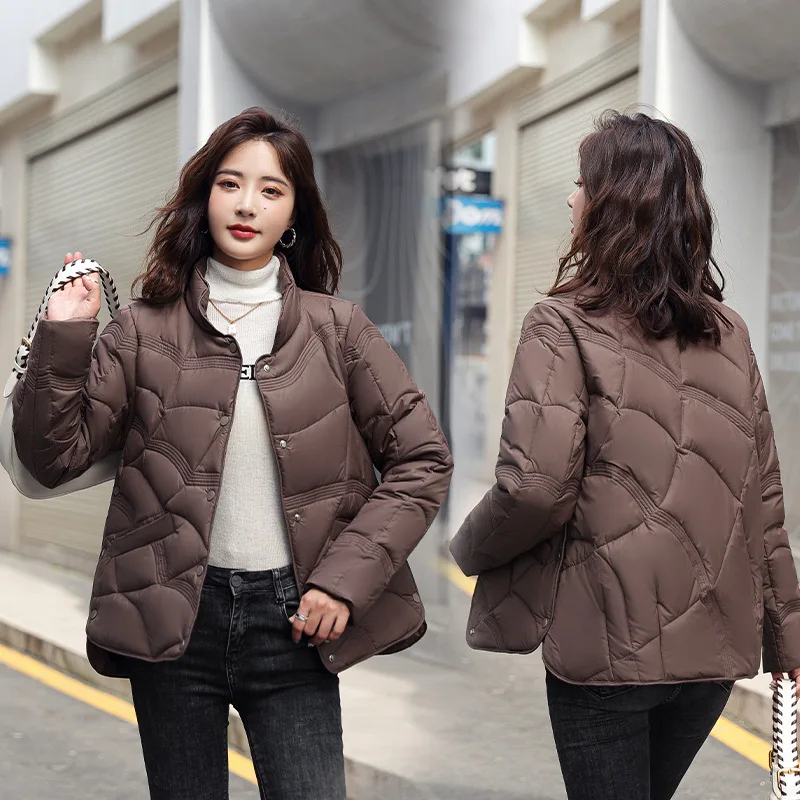 Xiangyun Embossed Down Cotton-Padded Jacket Short Stand Collar Light Cotton-Padded Jacket Women's Cotton-Padded Jacket Coat