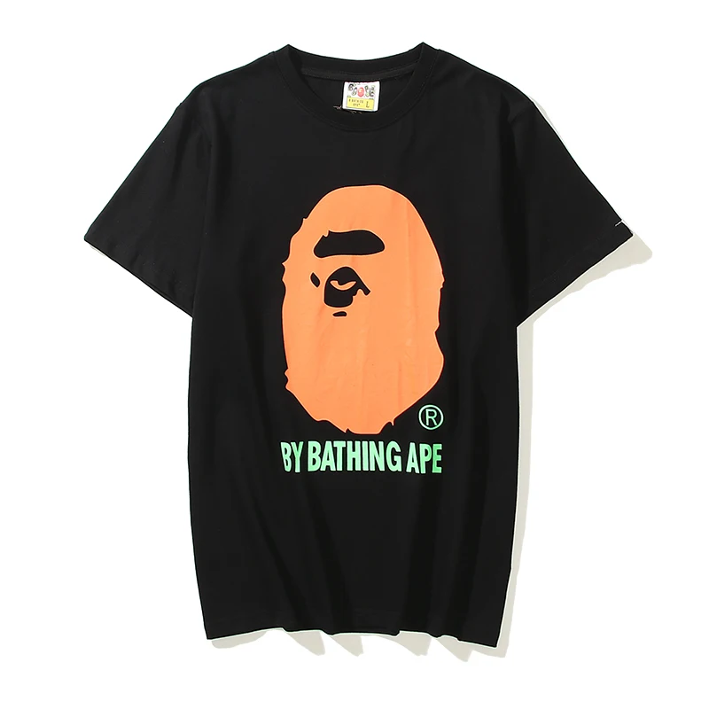 

Модная хлопковая футболка BAPE с коротким рукавом в японском стиле, коллекция 2022 года, высококачественная повседневная футболка с коротким р...