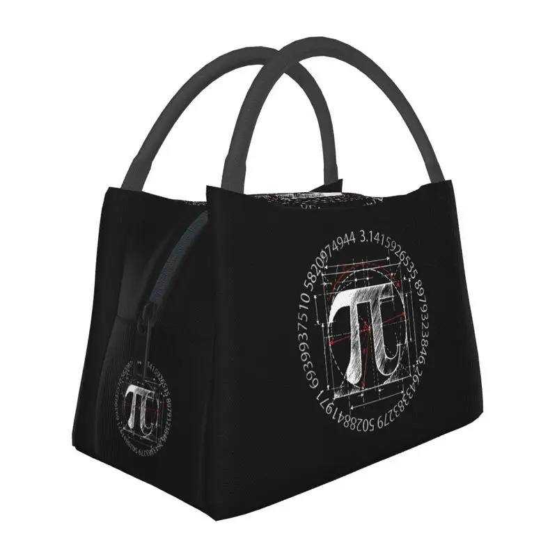 

Pi Symbol Line Drawing Insulated Lunch Tote Bag for Women Math Science Portable Thermal Cooler Food Lunch Box Hospital Office