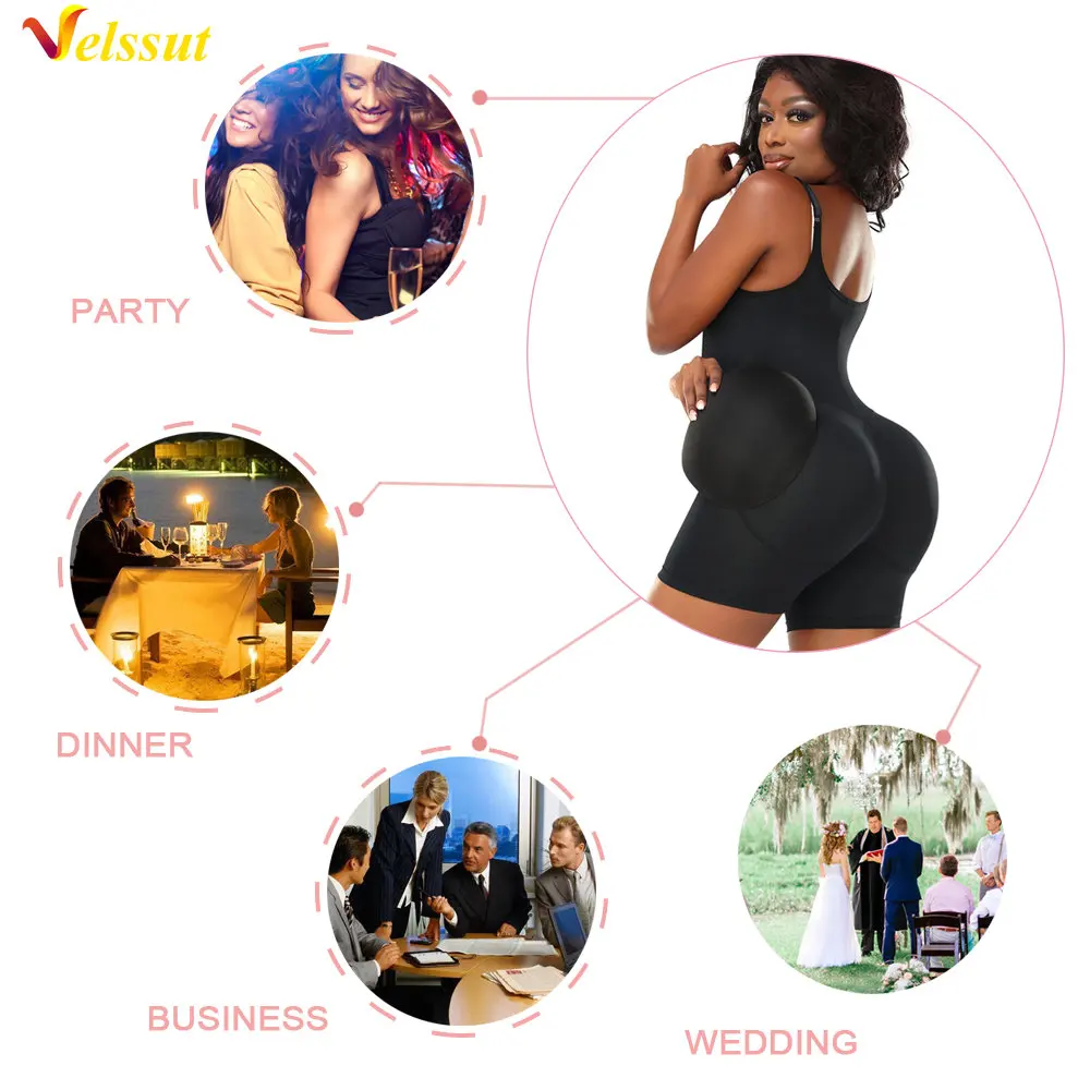 Velssut Bodysuit Shapewear for Women Tummy Control Butt Lifter Body Shaper Slim Hip Enhancer Vest Flat Belly Underwear Push Up