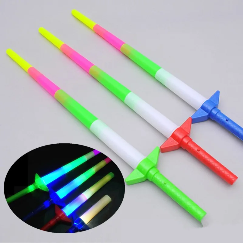 

2pcs Large Handheld Glowing LED Stick Plastic Retractable Flashing Light Tube Wedding Birthday Party Festivals Concert Props
