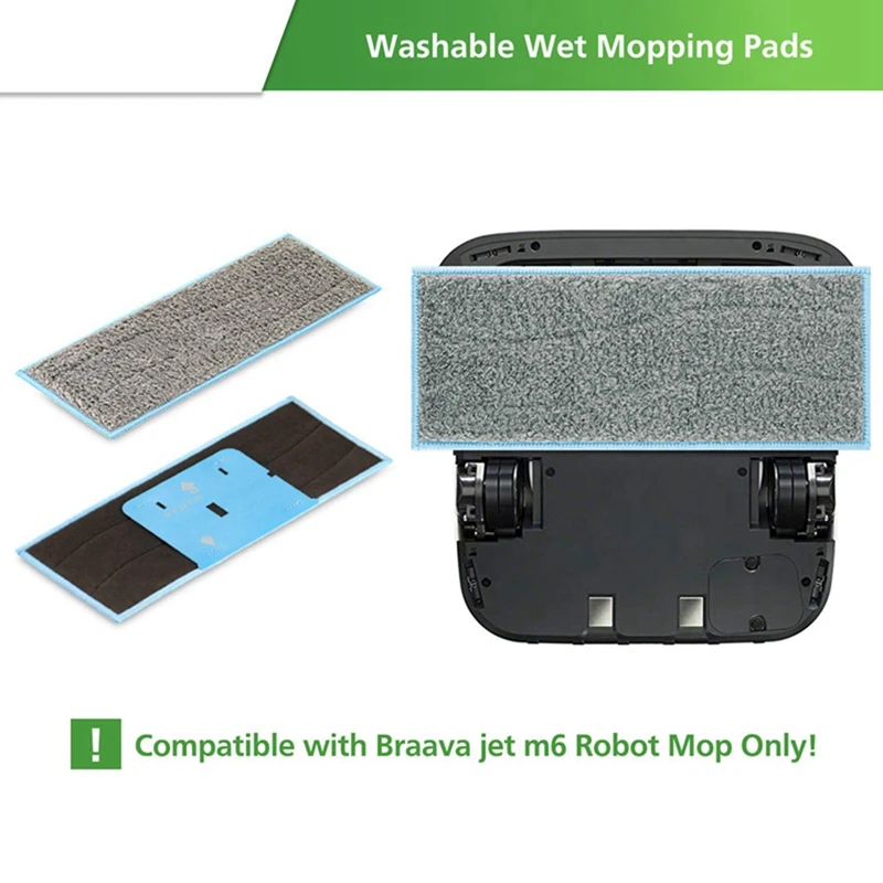 

16PCS Cleaning Cloth Accessories For Irobot Braava Jet M6 (6110) Wi-Fi Connected Robot Mop Vacuum Cleaner Cleaning Mop
