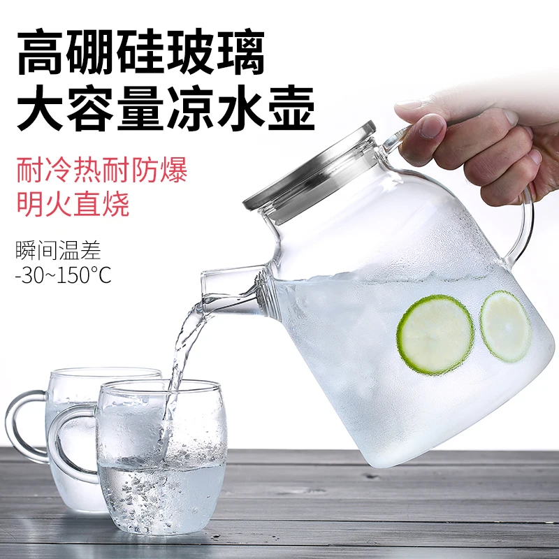 Big Heat Resistant Glass Teaset Flower Tea Kettle Large Clear Glass Fruit Juice Container Ceramic Teapot Holder Base Droshipping