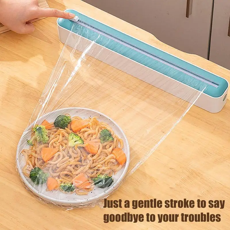 

Cling Film Dispenser 2 In 1 Parchment Wrap Dispenser Film Cutter Saran Wrap Dispenser with Cutter Foil Cling Film Wrap Gadgets