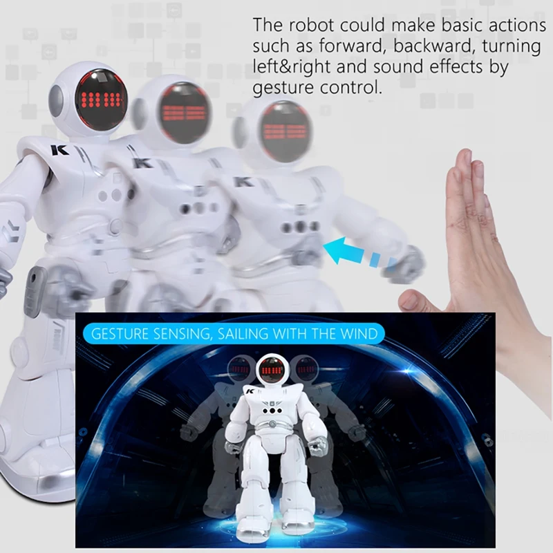 Интеллектуальный программируемый робот R18 с дистанционным управлением, Космический сенсорный жест, Индукционная танцевальная развивающая...