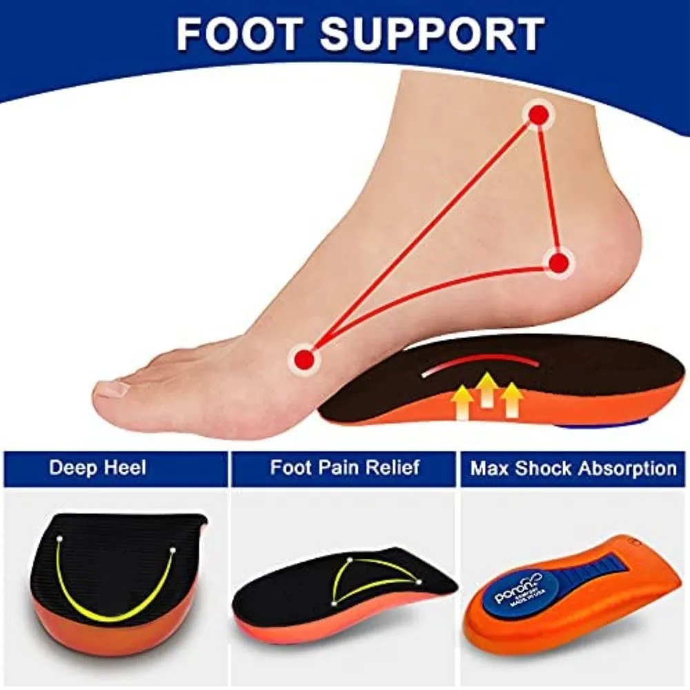 Orthopedic Half Insoles For Feet Plantar Fasciitis Pain Relief Heel Pad Sports Running Soft Elastic Shock Absorption Shoe Insole