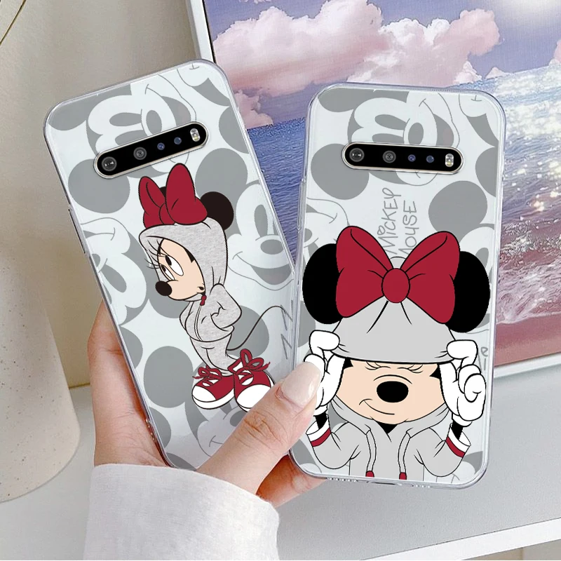 

Cartoon Mickey Minnie Mouse Phone Case For Google Pixel 7 6 Pro 6A 5A 5 LG K92 K42 K22 K71 K61 K51 K41S G8 Transparent