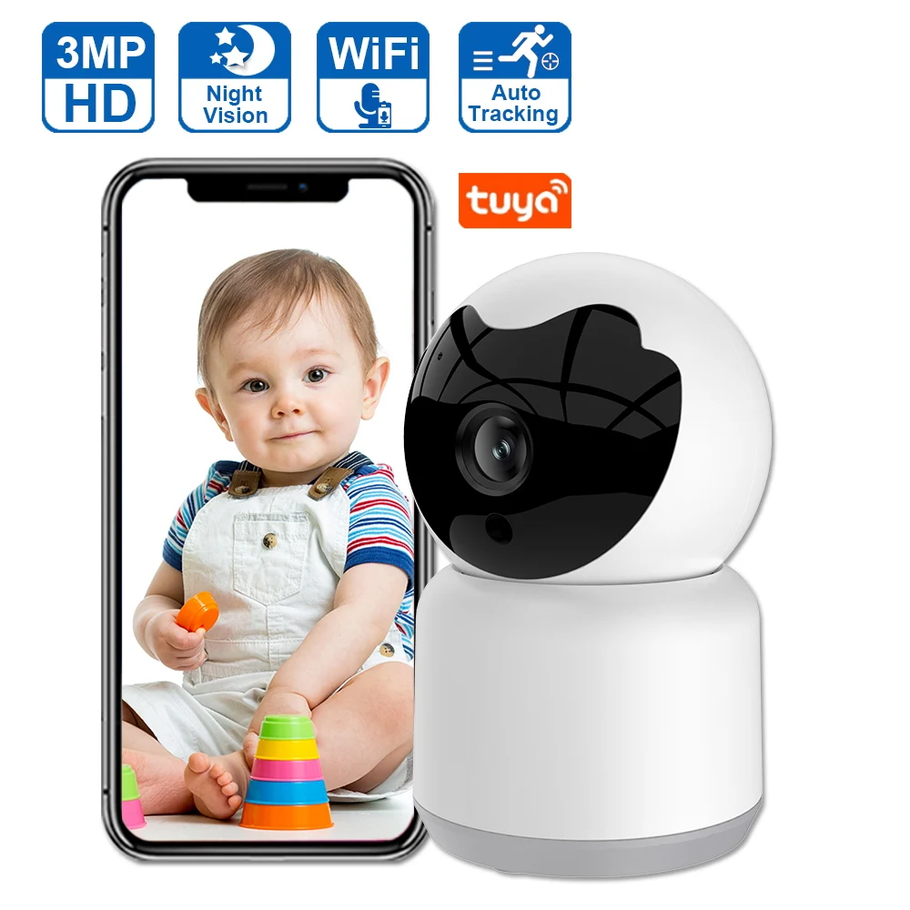 

IP-камера 3MP облачная с Wi-Fi, датчиком движения и функцией ночной съемки