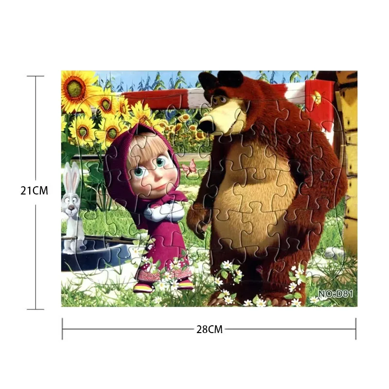 Фото Подарок на день рождения, пазл с надписью «MARTA and The Bear», бумажная сборка, мультяшный персонаж из аниме, плоская игрушка для родителей и детей №3