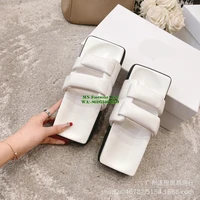 women shoes black white rectangular genuine leather sandals platform comfort fashion slippers flat sandals plus size 35 44 new