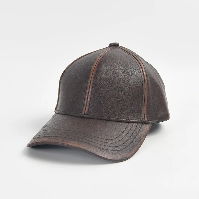 

Классическая осенне-зимняя однотонная кожаная Кепка унисекс