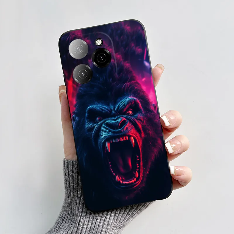 Для Tecno Spark 20 Pro 5G силиконовый черный миф Wukong Мягкий ТПУ Защитная задняя крышка для