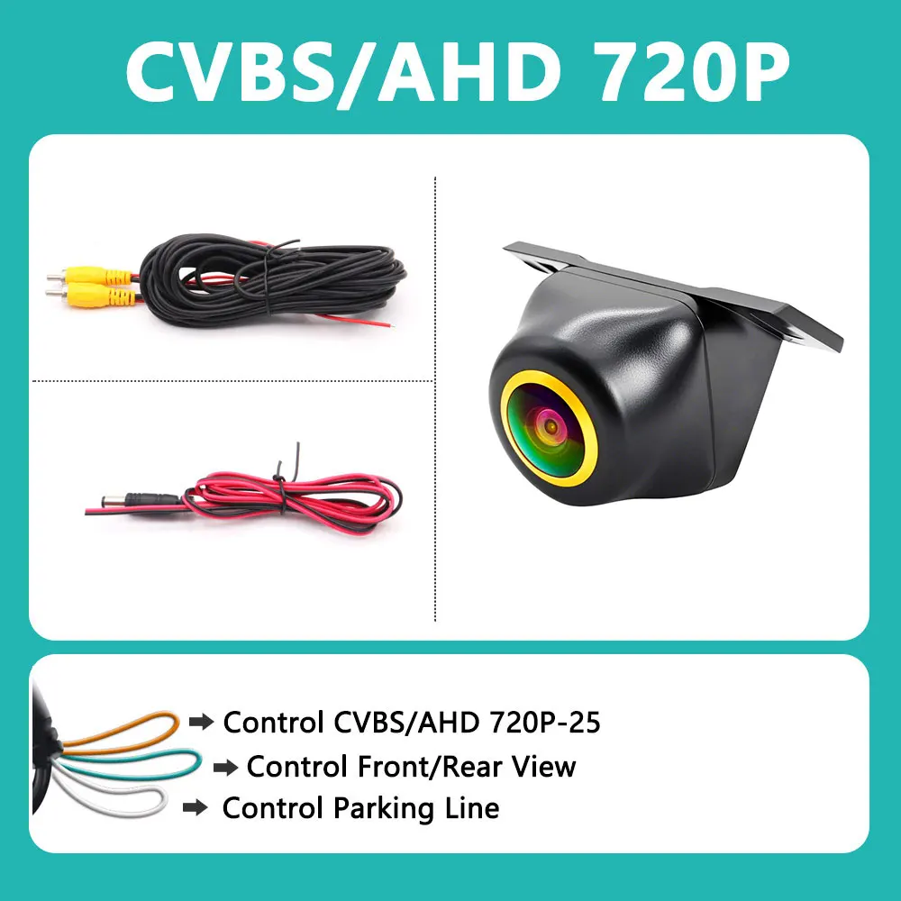 

CVBS HD 1080P Автомобильная камера заднего вида Парковочный видеомонитор Водонепроницаемый резервный объектив ночного видения 6 м Кабель для автомобильного радио Mp5