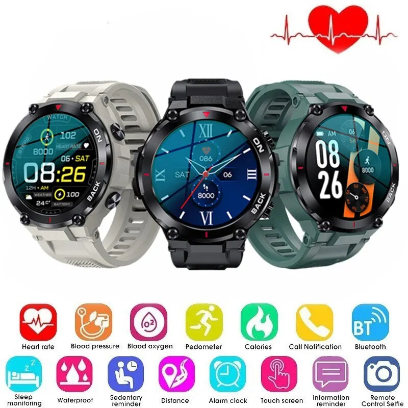 

K37 Smart Man Watch Bluetooth Call Waterproof Outdoor Multi-sport Fitness Tracker Heart Rate Monitor Smartwatch for Android Ios