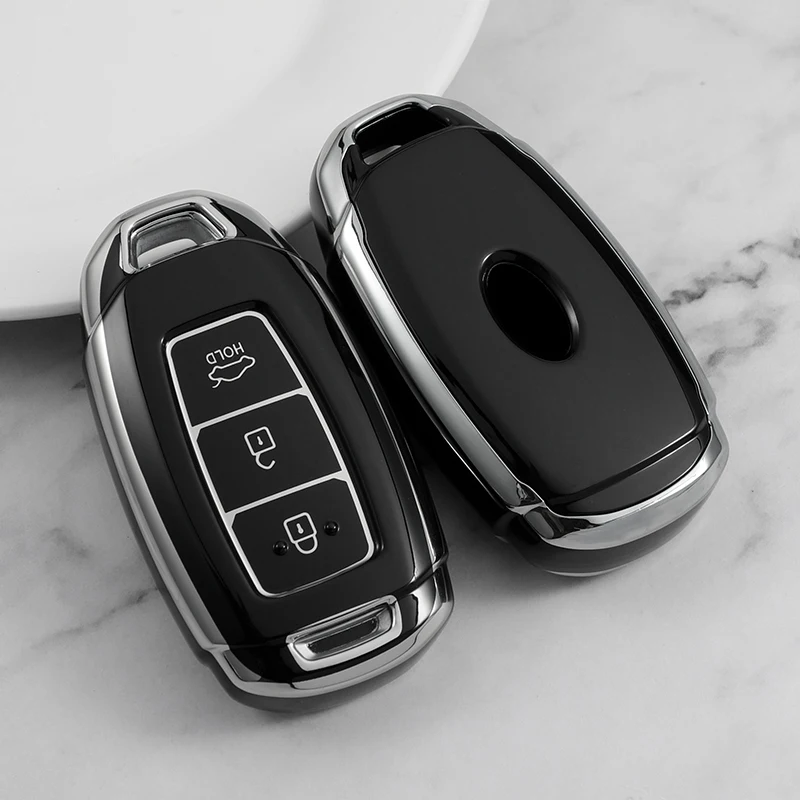 

Чехол для ключа из ТПУ, подходит для Hyundai Creta II 2022 Kona I30 Ix25 Elantra 2017 Solaris Veloster Encino Accent, автомобильные аксессуары