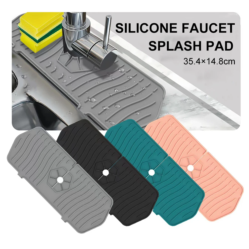 

Silicone Sink Faucet Mat for Kitchen Faucet Water Catcher Mat Draining Pad Behind Faucet Drip Protector Splash Guard Countertop