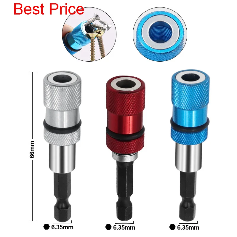 

20PCS/LOT 66mm Hex Magnetic Ring Screwdriver Bits Drill Hand Tools Extension Rod Quick Change Holder Drive Guide Screw Drill Tip