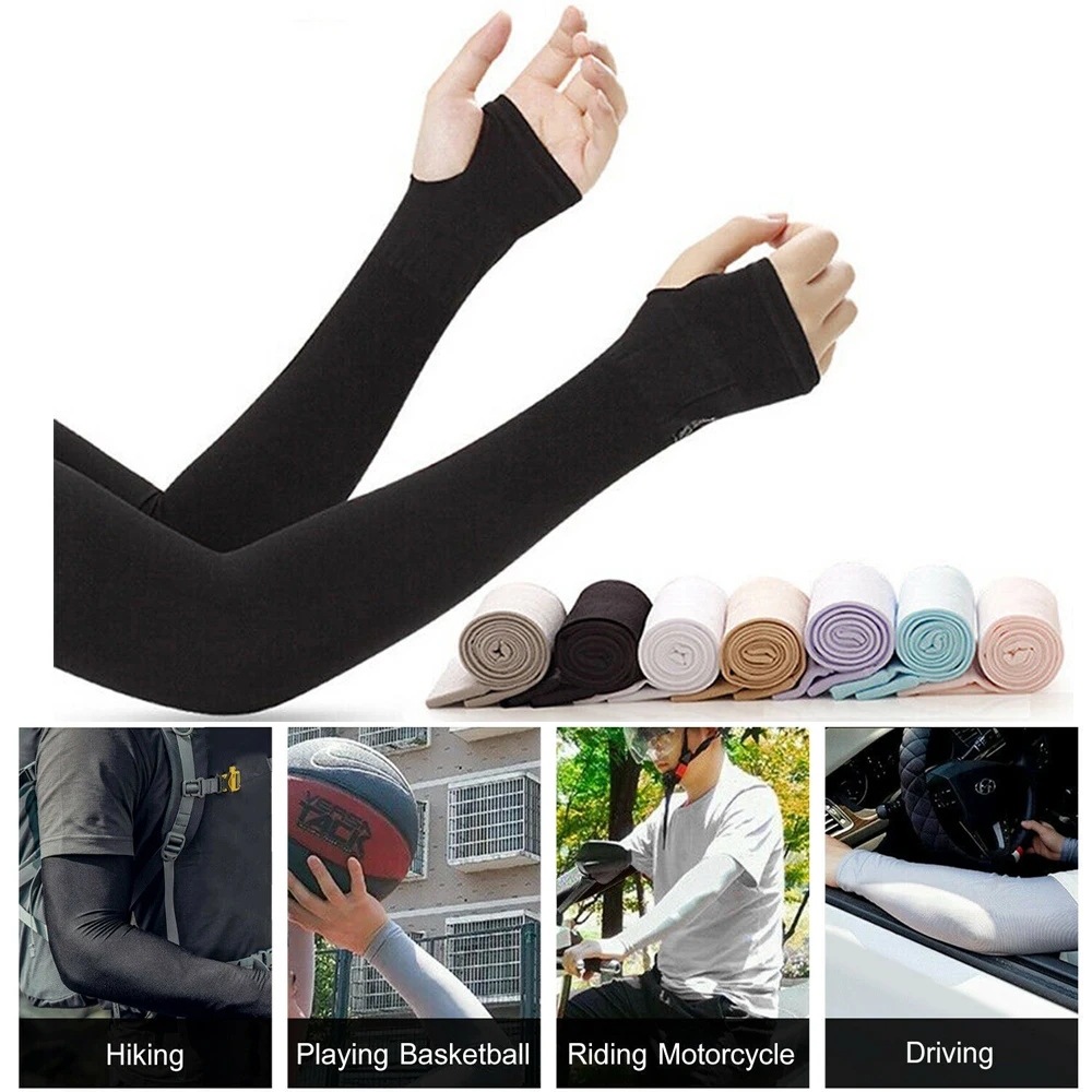 

Exposed thumb Summer Cooling Basketball Running Arm Sleeves Arm Cover Sun Protection Outdoor Sport