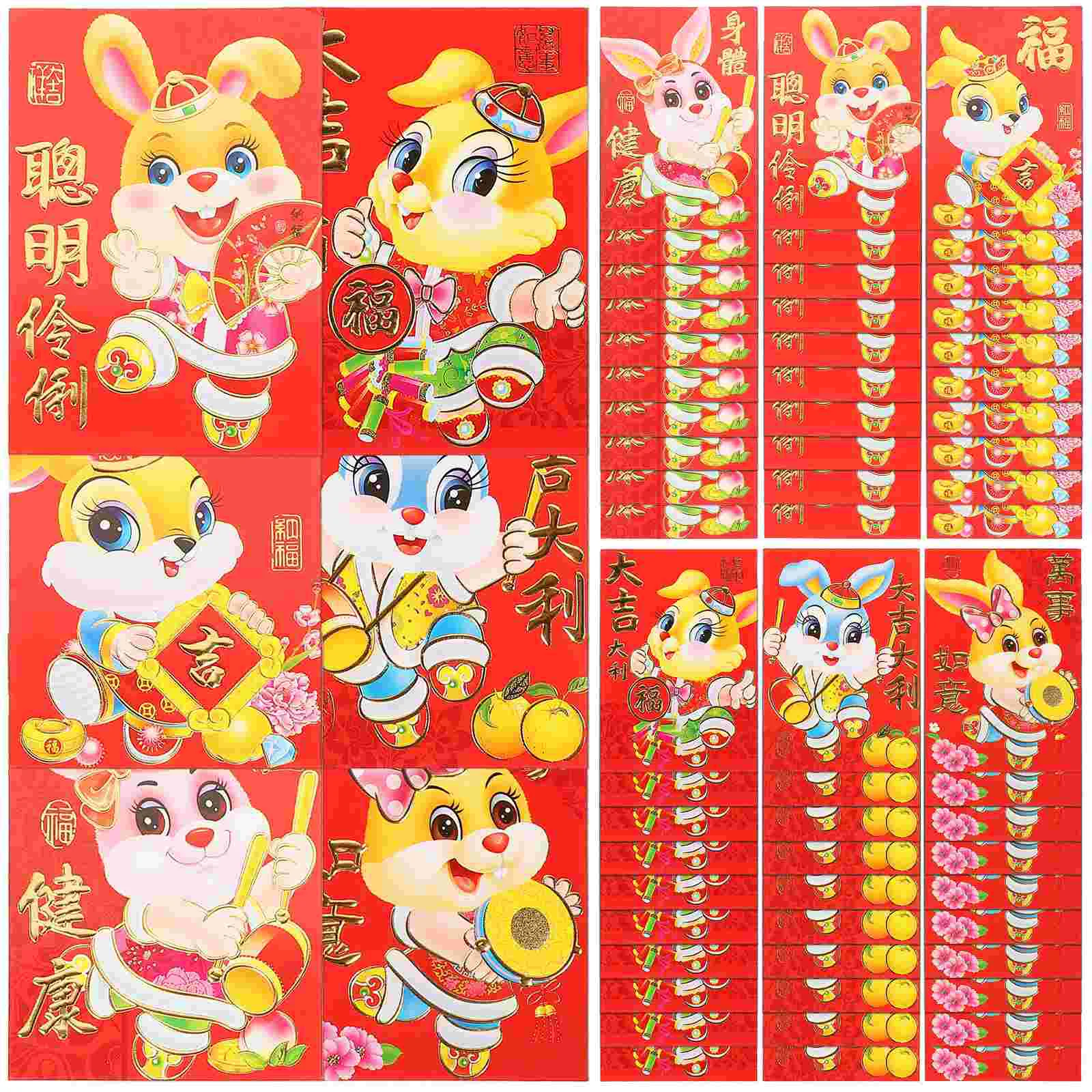 

Red Envelopes Year Envelope Money Chinese New Gift Packet Packets Festival Rabbit Mini Spring Paper Bunny Pocket Hong Bao