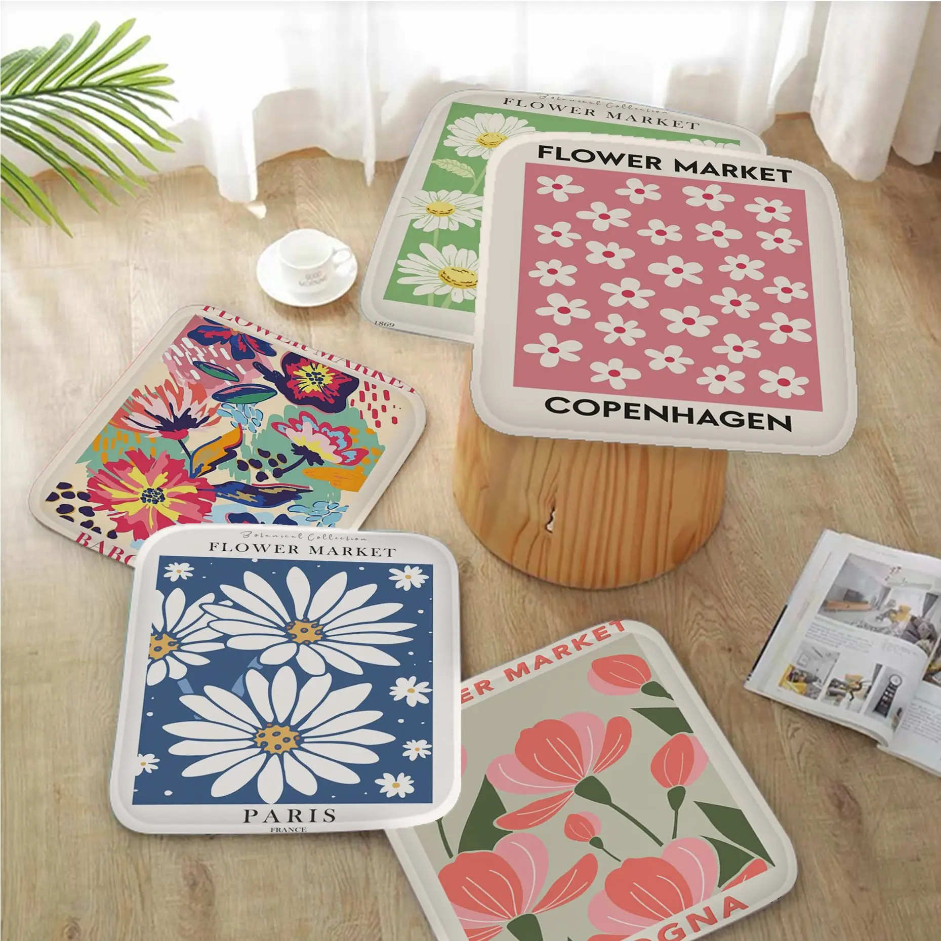 

Flower Market Four Seasons Chair Cushion Soft Office Car Seat Comfort Breathable 45x45cm Cushion Pads
