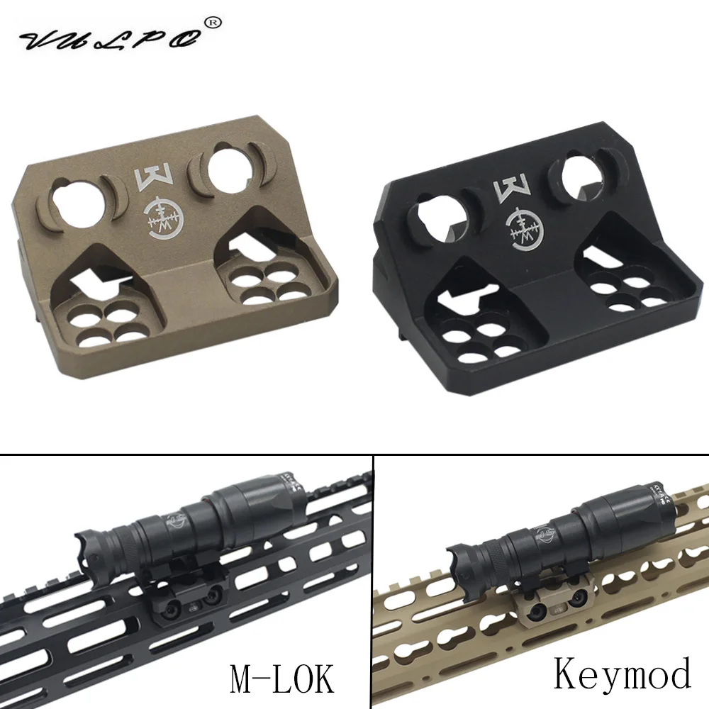 VULPO Tactical Flashlight Offset Mount SF M300 M600 Weapon Light Mount For Keymod M-LOK Rail