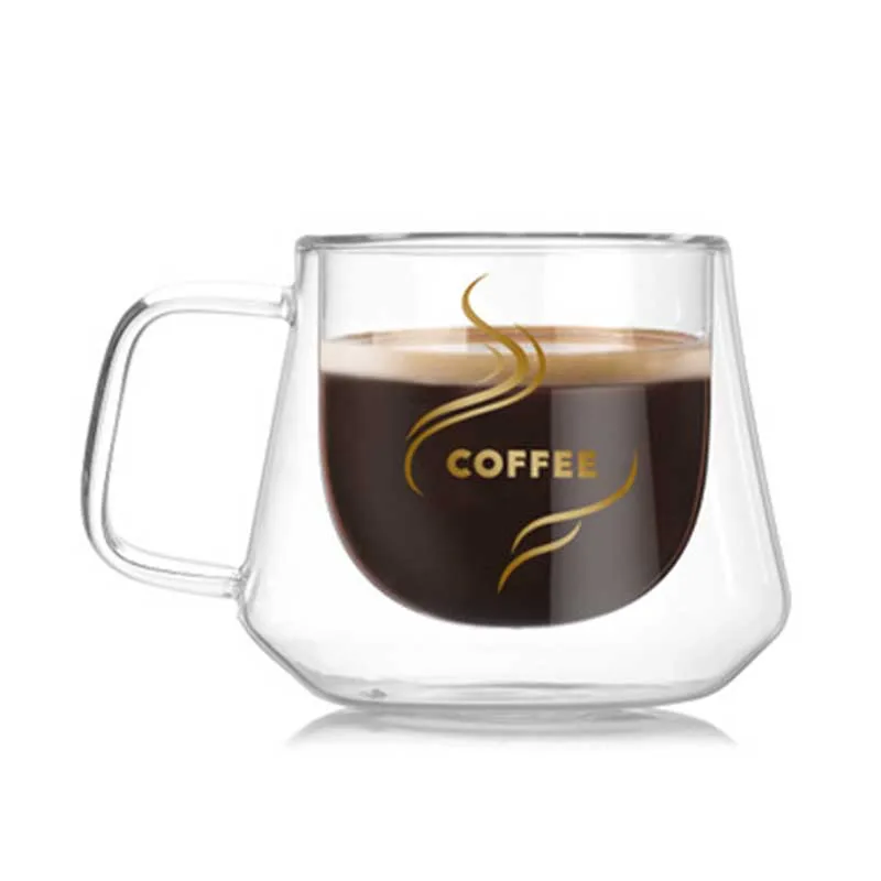 

Original 200mL Double Wall Glass Mug Office Mugs Heat Insulation Double Coffee Mug Coffee Glass Cup Drinkware Milk Drop Shipping