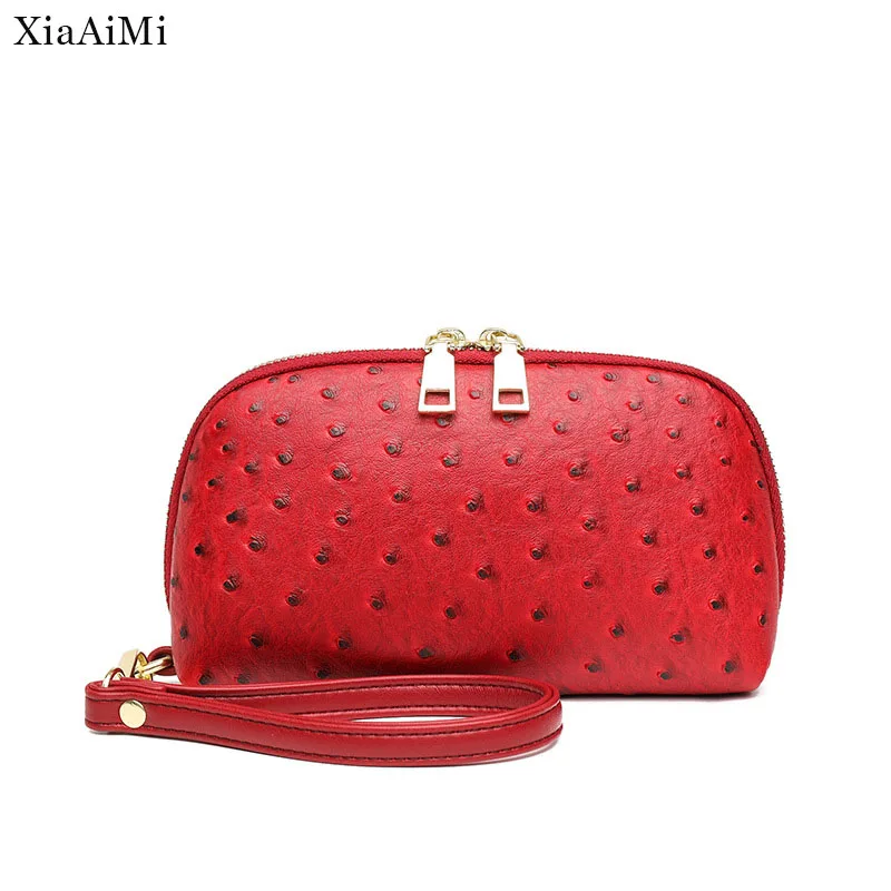 

Fashionable Ostrich Pattern Clutch Bag 2022 New All-Match Cowhide Large-Capacity Wallet European And American Style Ladies Bag
