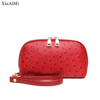 fashionable ostrich pattern clutch bag 2022 new all match cowhide large capacity wallet european and american style ladies bag
