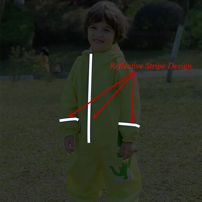 Дождевик детский со светоотражающими полосками на возраст 1-10 лет |
