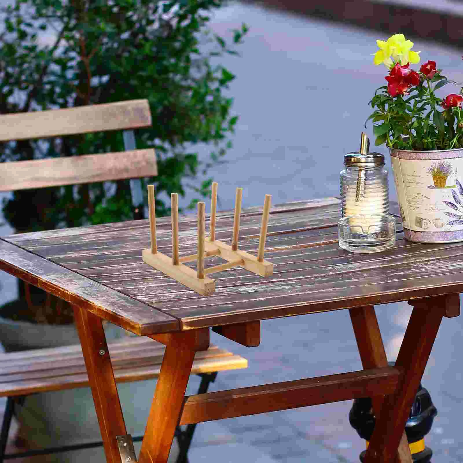 

2 Pcs Cup Holder Plastic Coffee Mug Storage Rack Organizer Drying Cups Bamboo Draining Creative Drainer dryer