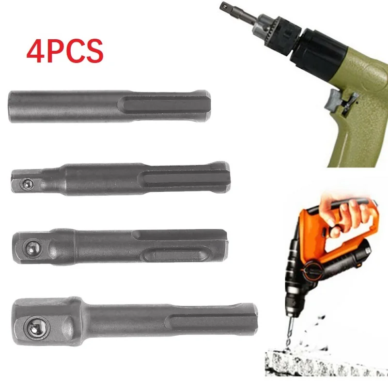 

4pcs Set Chuck SDS Hammer Drill Adapter Impact Driver Socket Hex Universal Bit Chrome-vanadium Steel SDS Adapter Socket Tool