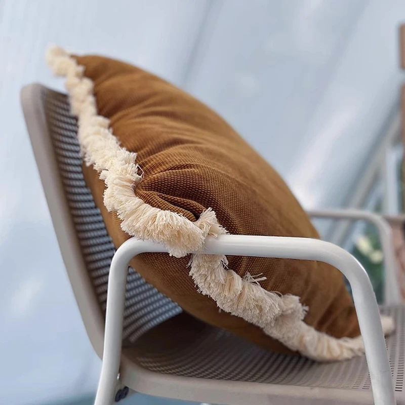 

Винтажная подушка в французском стиле, ручная работа, бахрома, карамельная подушка, наволочка, поддержка спины, домашний диван, гостиная, художественный Декор