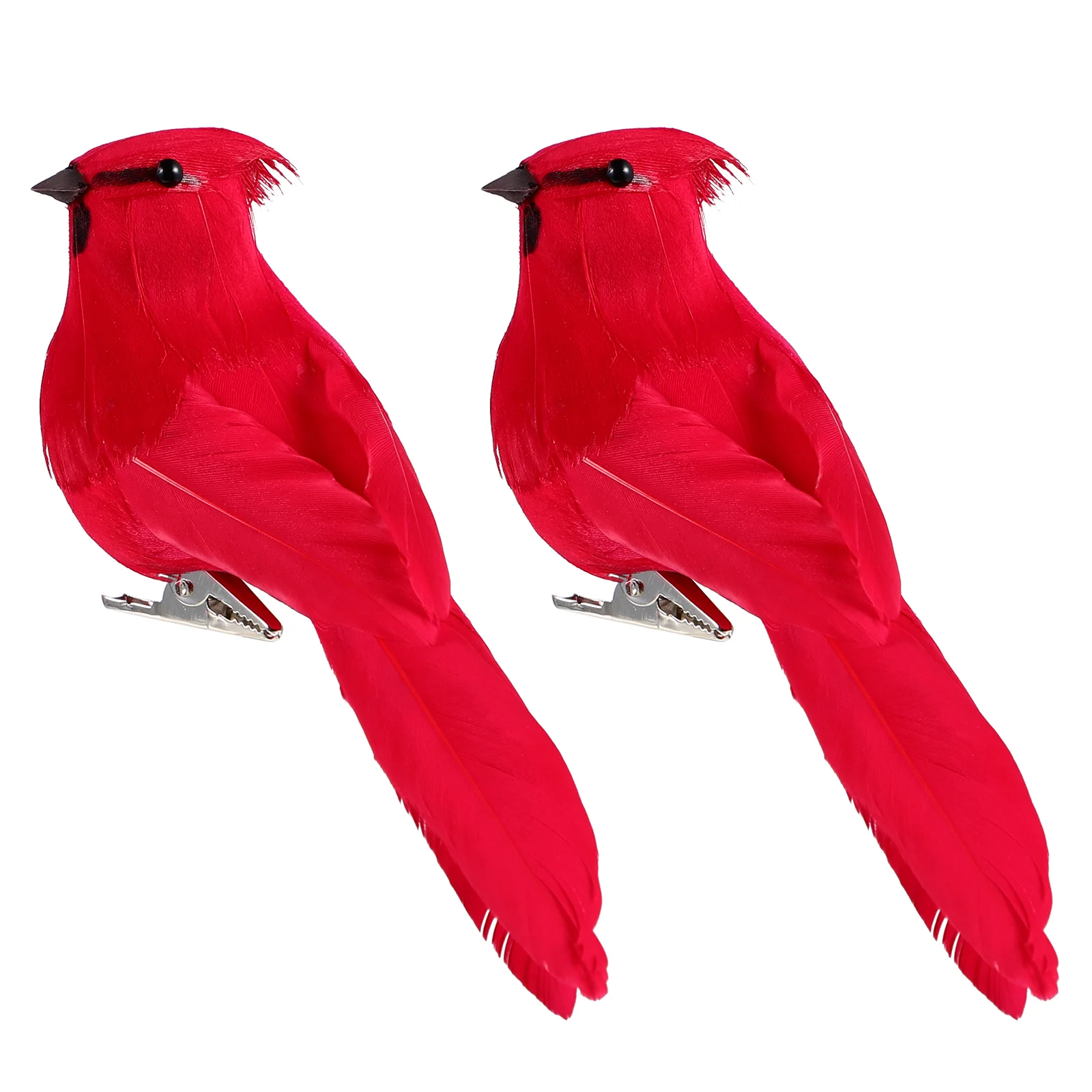 

2Pcs Christmas Tree Ornaments Bird Decoration Craft Cardinals Clip On Cardinals for Trees Cardinal Figurine Cardinal Decor