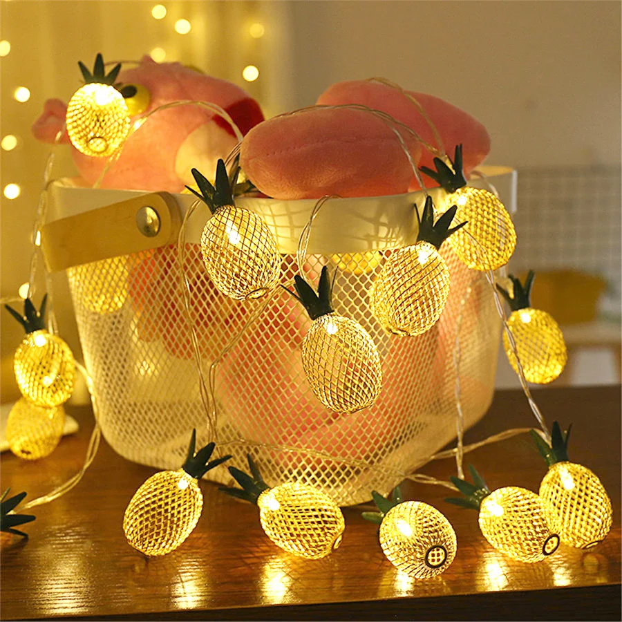 

1.5M LED String Light USB Battery Powered Pineapple Fairy Lights 10 LEDs Warm Light Garland Christmas Party Wedding Decor