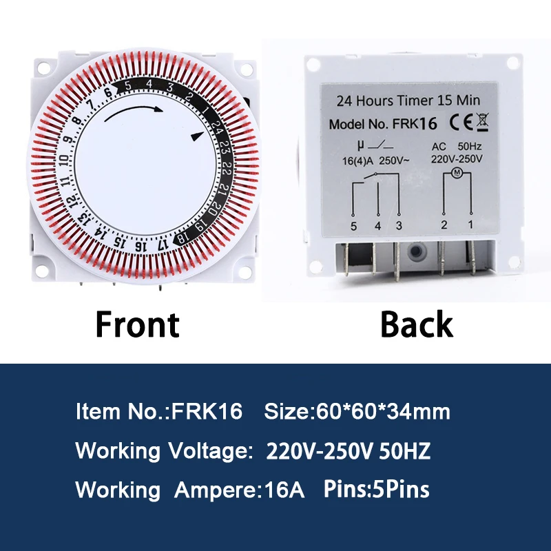 

Механический таймер Unitelec Т6 белый 220В