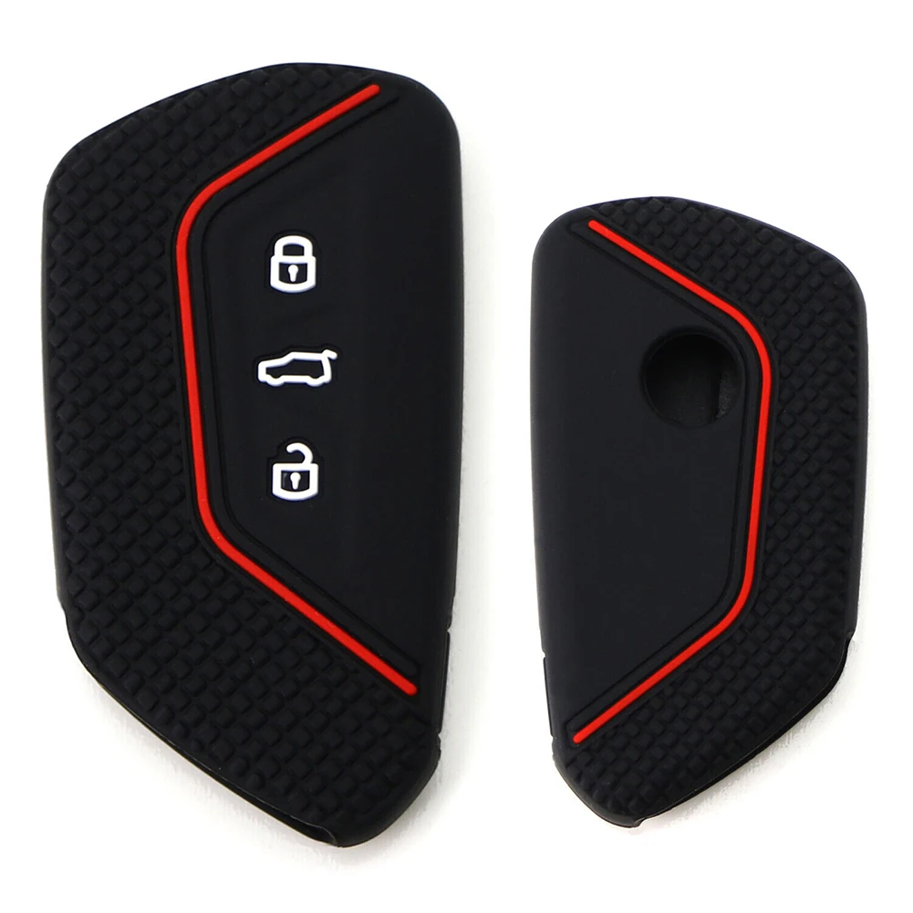 

Black Soft Silicone Key Fob Cover For Golf MK8 For Skoda Octavia Waterproof Car Interior Accessories