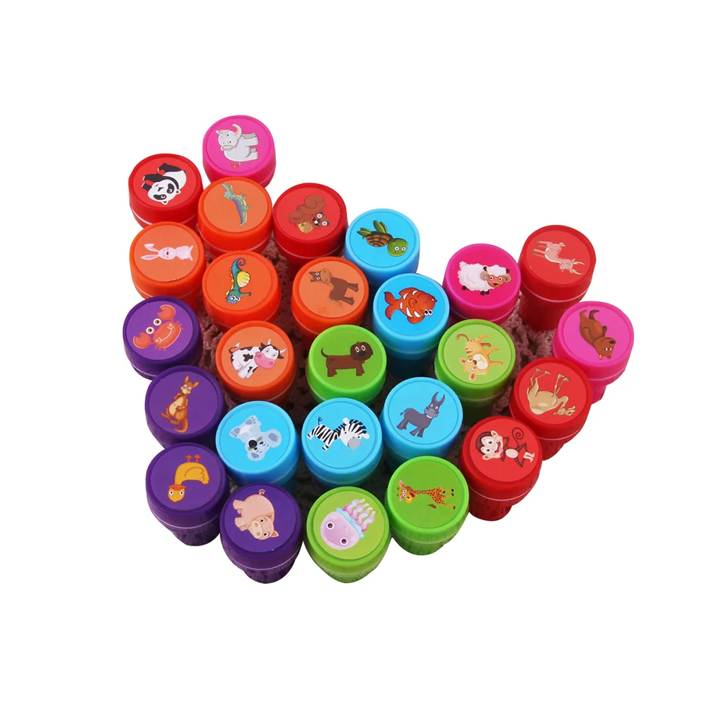 

26 Pcs Scrapbooking Stampers Kids Birthday Party Favors Toys Number Animal Stampers Novelty