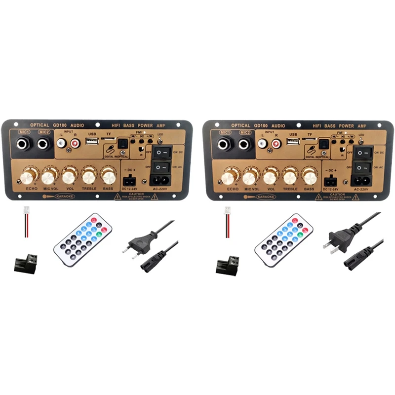 Плата усилителя GD100 с Bluetooth и оптическим аудиовходом Hi-Fi усилитель для караоке