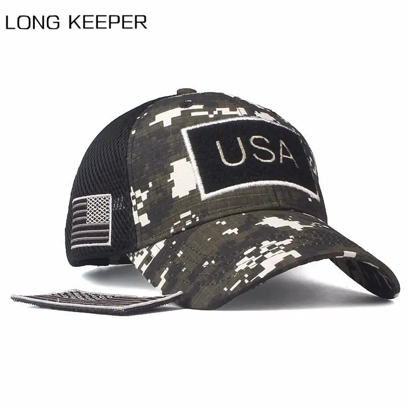

Long Keeper USA Flag Camouflage Baseball Cap For Men High Quality Snapback Army American Flag Baseball Hat Bone Trucker Gorras