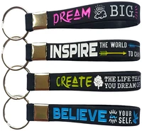 12 pack dream believe inspire create motivational quote keychains silicone inspirational gifts and party favors