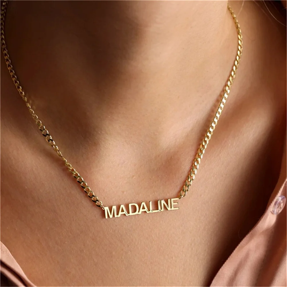 

Custom Name Letters Necklaces Personalized Stainless Steel Pendant Necklace for Women Simples Jewelry March 8 Mother's Day Gifts