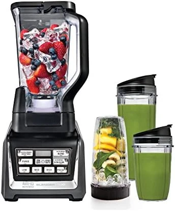 

Блендер Nutri Personal & столешница с автоматическим iQ-основанием 1200 Вт, кувшином 72 унции, чашками 18, 24 и 32 унции для использования с носиком и соковыжималкой