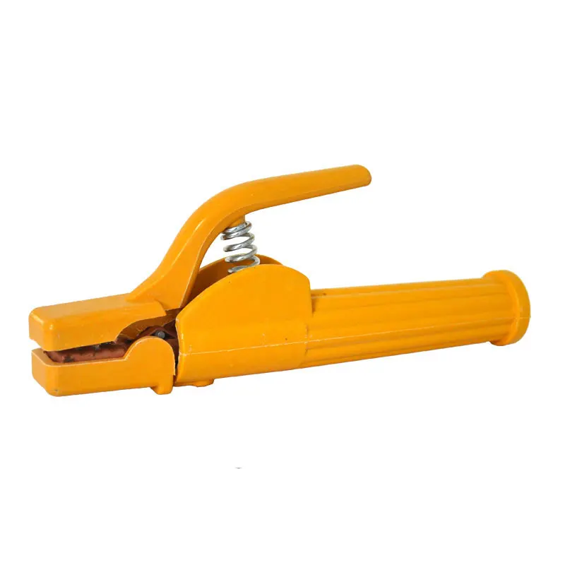 

Electrode Holder Welder Clamp With Insulated Handle Fit For 10-20 Feet AWG Cable Brass Welding Clamps Welder Tools Yellow
