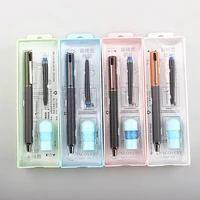 the new 3537 fountain pen retractable extra fine nib 0 4mm metal ink pen with converter for writing