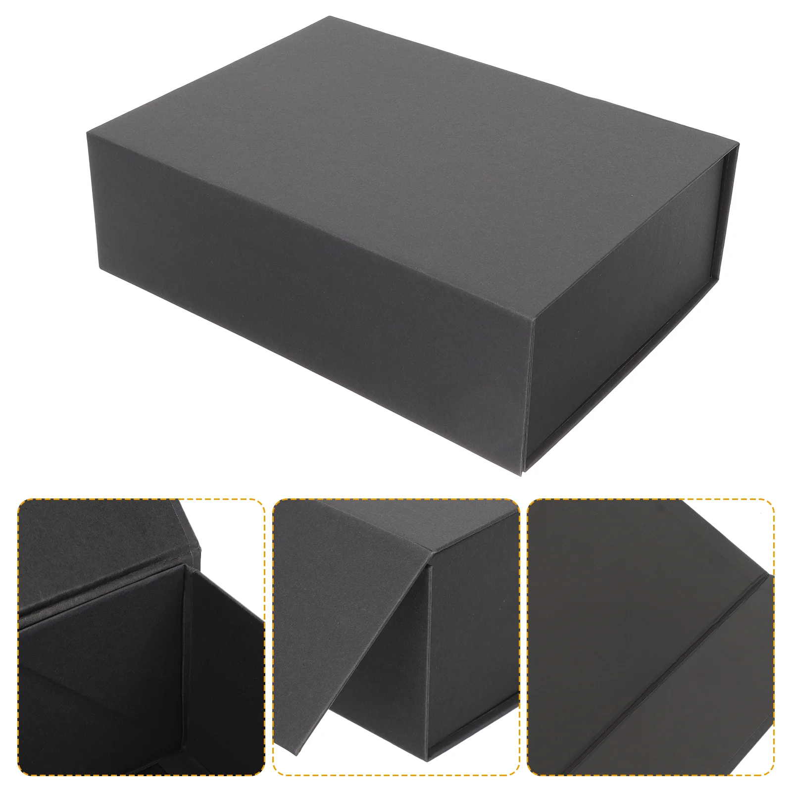 

Box Magnetic Gift Boxeswith Packaging Gifts Lid Cardboard Bridesmaid Closure Folding Keepsake Presents Proposal Decorative Black